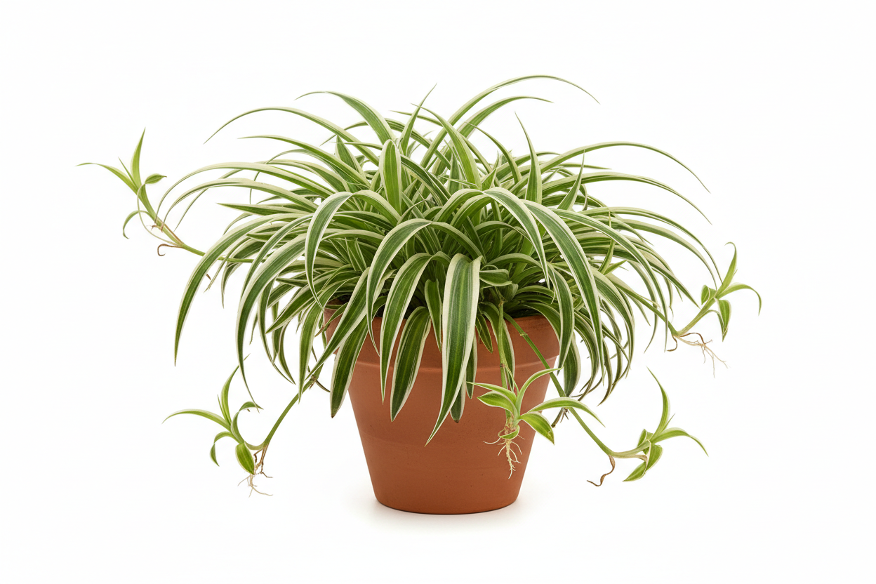 spider plant with white background